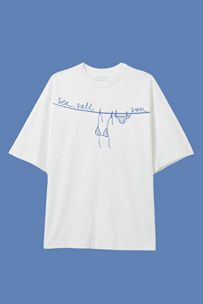 Dupe Design Tricou oversize cu imprimeu Sea Salt Sun