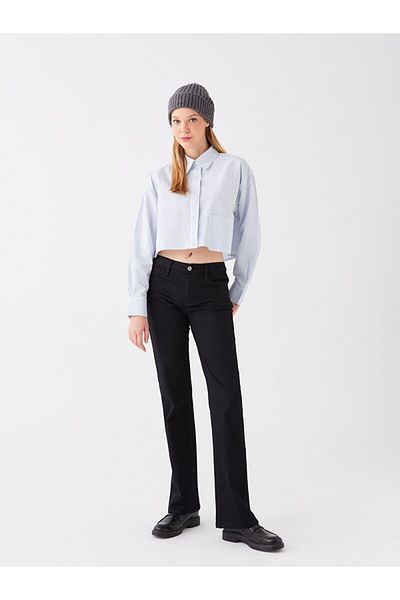 LC Waikiki Boot Leg Black Elastane Denim Trousers Bg09