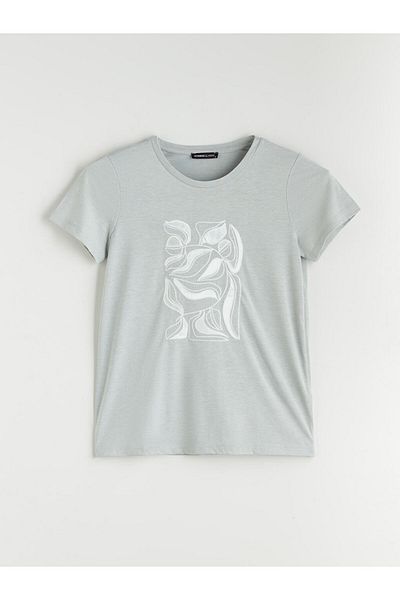 LC Waikiki Tricou de damă cu imprimeu cu gât crew