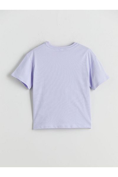 LC Waikiki Lilac Crew Neck Kuromi Printed Girl's T-Shirt