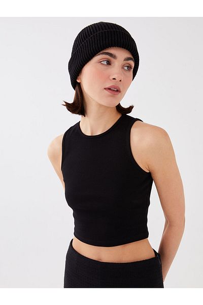 LC Waikiki Women's Crew Neck Plain Crop
