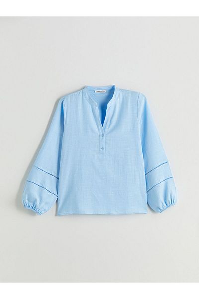 LC Waikiki Oversized Blouse with High Collar