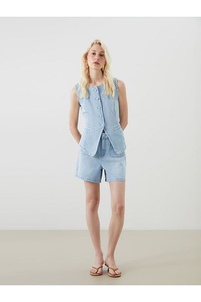 LC Waikiki Jeans Indigo Standard Fit Women's Jean Shorts