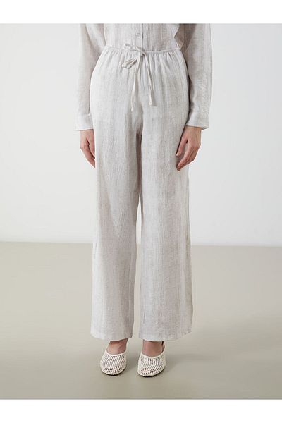 LC Waikiki New Season Women's Linen Look Trousers with Elastic Waist - S5Ph05Z8