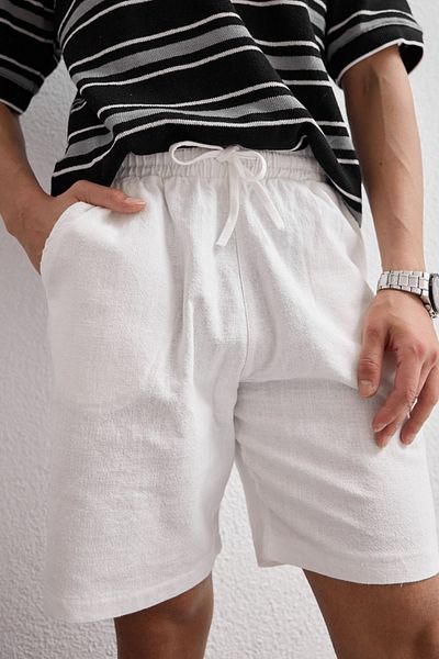 Livio Ferri Kuryu Men's Muslin Shorts Comfortable Fit 100% Cotton Breathable Texture