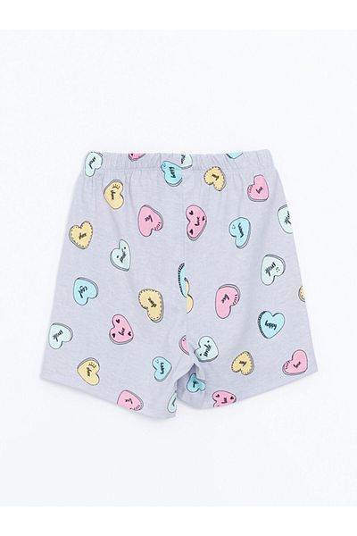 LC Waikiki New Season Printed Girls' Shorts with Elastic Waist - S5Cd77Z1