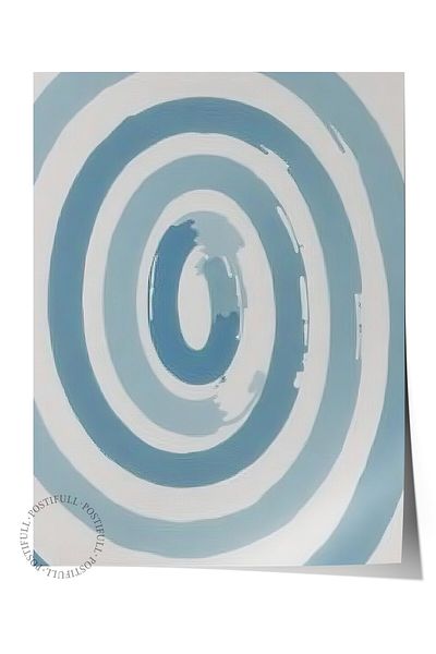 Postifull Frameless Wall Poster, Hypnosis Wave, Illustration, Blue Color Poster, 2025 Summer Selection, No:10966