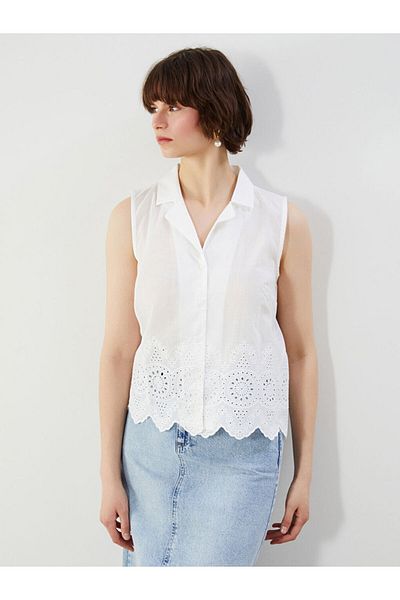 LC Waikiki Blue Openwork Women's Shirt