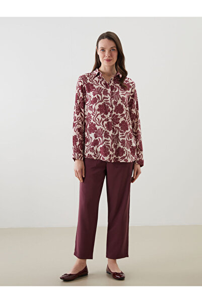 LC Waikiki Lcw grace plum waist elastic carrot cut women's pants