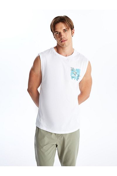 LC Waikiki Crew Neck Printed Men's Sleeveless T-Shirt