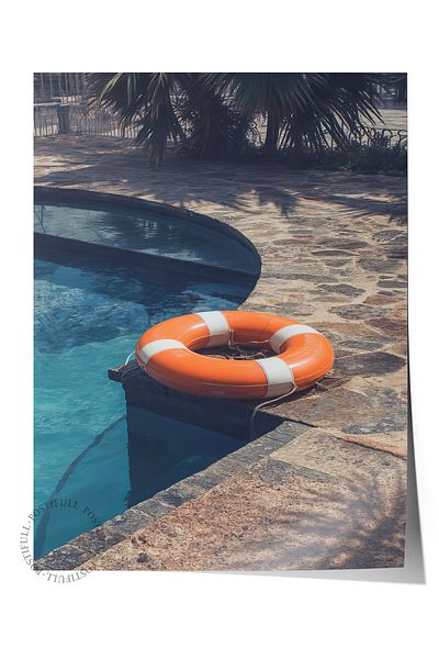 Postifull Frameless Wall Poster, Life Jacket, Photo, Orange Color Poster, 2025 Summer Selection, No:109737