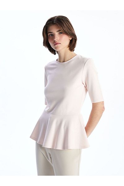 LC Waikiki New Season Crew Neck Peplum Blouse - S5Oo47Z8