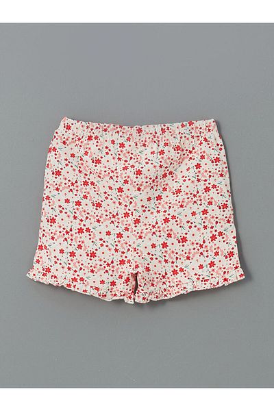 LC Waikiki Floral Baby Girl Shorts with Elastic Waist
