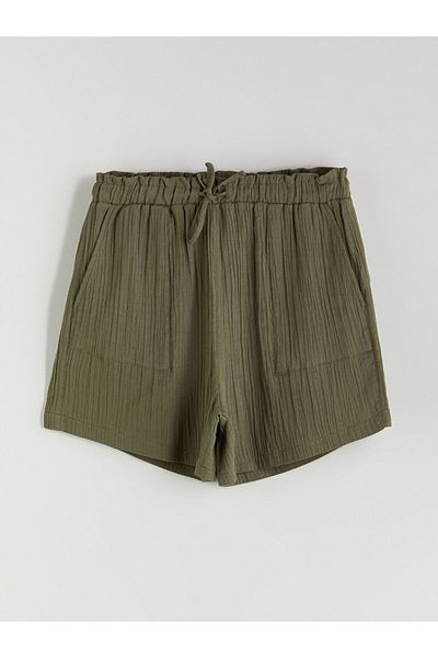LC Waikiki Elastic Waist Textured Muslin Women's Shorts