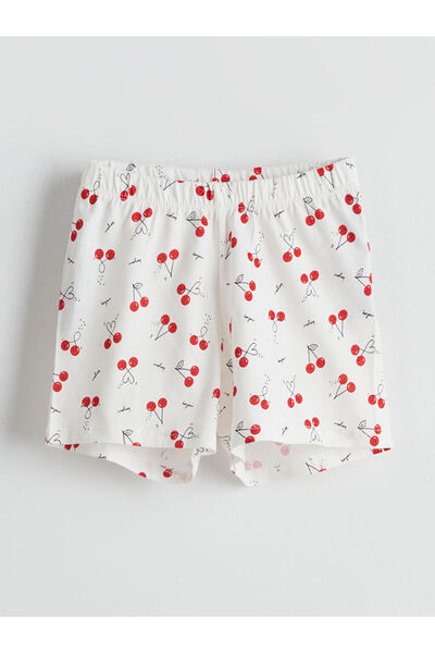 LC Waikiki New Season Printed Girls' Shorts with Elastic Waist - S5Cr14Z1