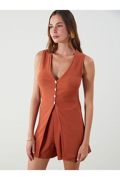 LC Waikiki V-Neck Textured Women's Vest