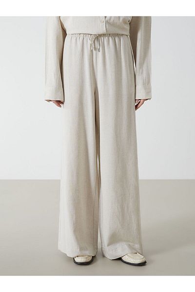 LC Waikiki New Season Elastic Waist Linen Blend Women's Trousers - S5Gt58Z8