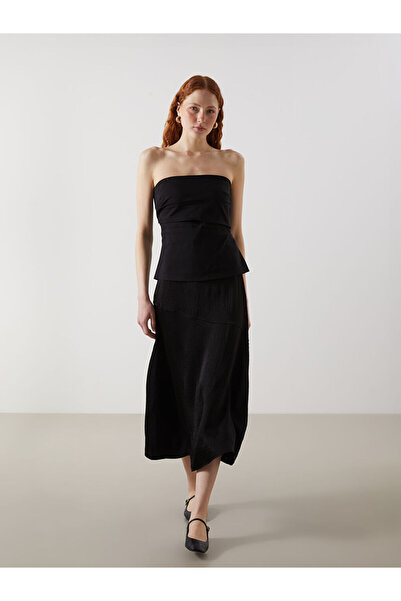 LC Waikiki Rmz Gi̇yi̇m Farkiyla Women's Satin Skirt with Zipper at the Waist