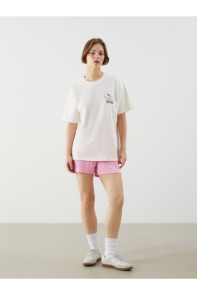 LC Waikiki Tricou pentru femei cu imprimeu Hello Kitty, sezon nou, cu decolteu rotund - S5OL00Z8