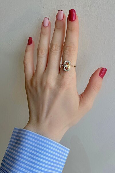 Bijou Luz خاتم قابل للتعديل مزين بحجر الزركون على شكل نجمة القطب