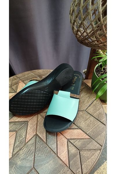 ASUDE TESETTÜR Polex Zenne Stripe Stone Skin Daily Slippers
