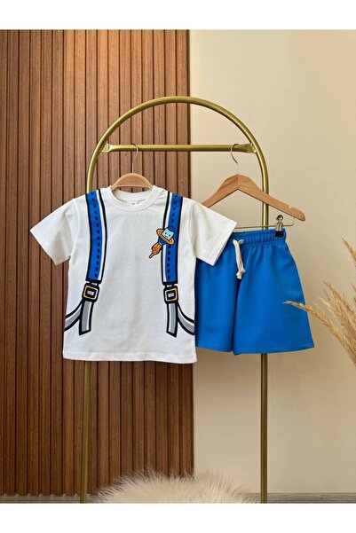 Kidmark Çocuk Modası Children's Backpack Printed 100% Cotton Summer Set