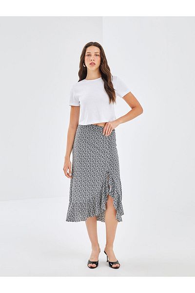 LC Waikiki Floral Women's Skirt with Elastic Waist