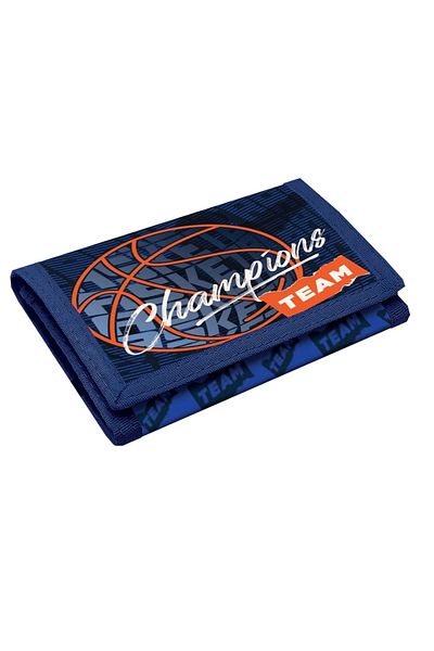 S COOL Wallet S-cool, Velcro Closure, Basketball Motif, Blue