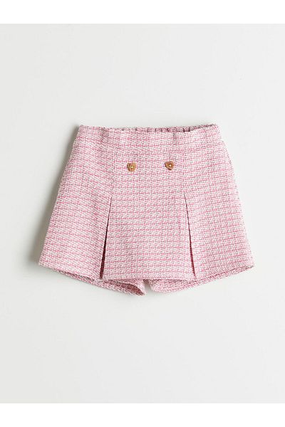 LC Waikiki Girl's Shorts Skirt with Elastic Waist