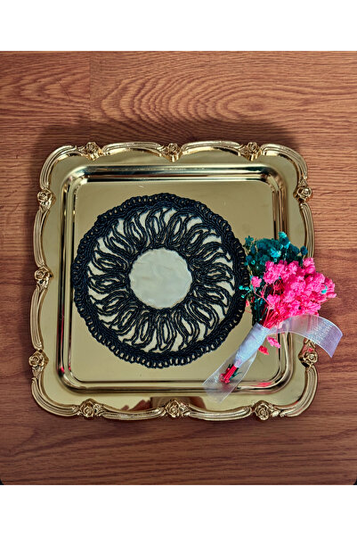 MODERN 6’lı sunumluk kokteyl peçete tepsi örtüsü kahve sunumluk güpür örtü