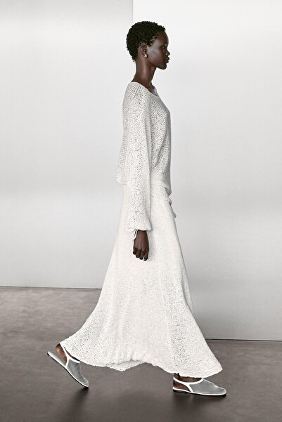 Massimo Dutti Fiyonklu balon kollu kazak