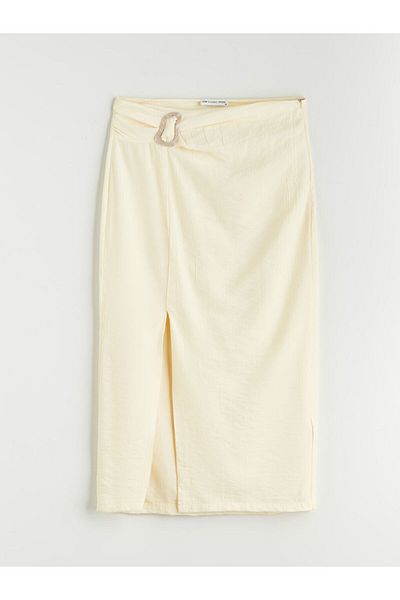LC Waikiki Textured Skirt with Zipper at the Waist