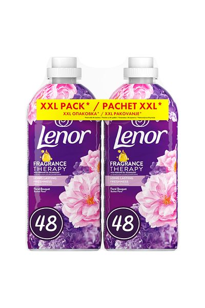lenor Pachet Balsam de rufe Lenor Fragrance Therapy Floral Bouquet, 2 x 48 spalari, 2 x 1,2 l