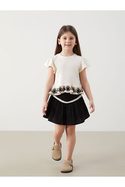 LC Waikiki Lcw Waist Elastic Pleated Girl's Skirt Fast Fashion