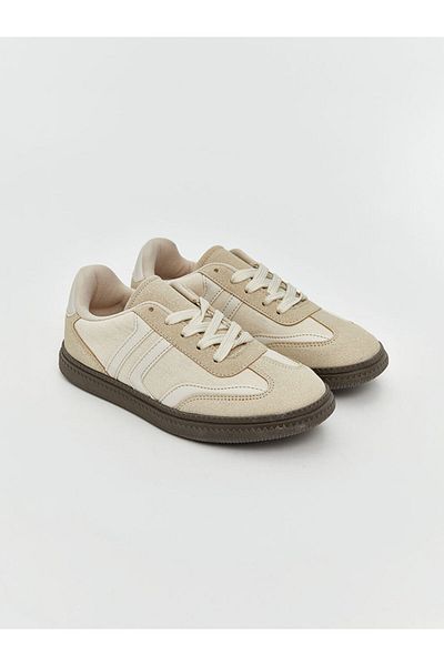 LC Waikiki Lcw Steps Beige Lace-Up Girls' Sneakers