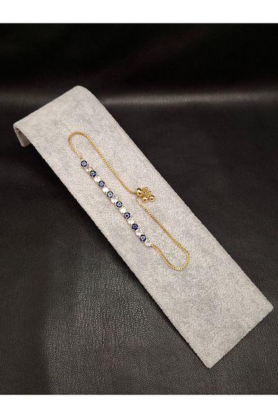 Han Ticarethane Stone and Evil Eye Beaded Elevator Waterway Bracelet