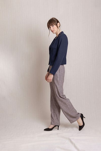 Volanlı Linen Pleli Palazzo Trousers