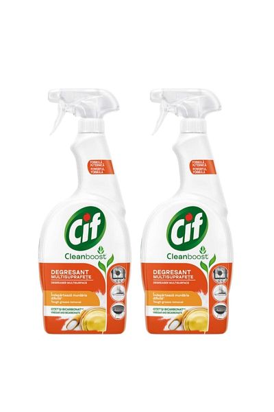 Cif 2x Multi-surface degreaser spray with Vinegar and Bicarbonate, 750ml