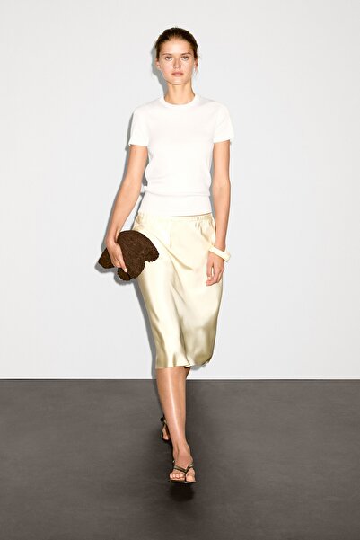 Massimo Dutti Fitilli ağır kısa kollu t-shirt