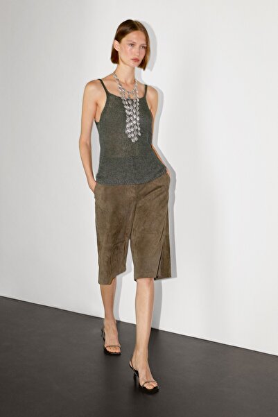 Massimo Dutti Soluk efektli askılı triko top