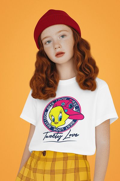 SEVBANO Tricou unisex pentru copii Tweety Love Printed (vârsta 1-12)