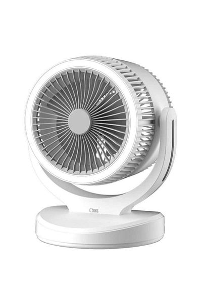 SIKS Portable Office Air Fan, 3 Speeds, Modern Design, With Circular Light, 360 Degree Adjustable