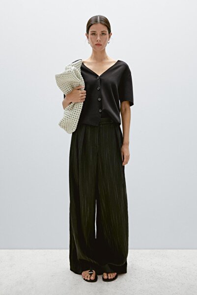 Massimo Dutti Dökümlü triko kısa kollu hırka