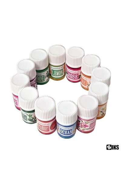 SIKS Set of 12 x 3ml SIKS Fragrance Oils for Humidifier and SPA, Various Aromas