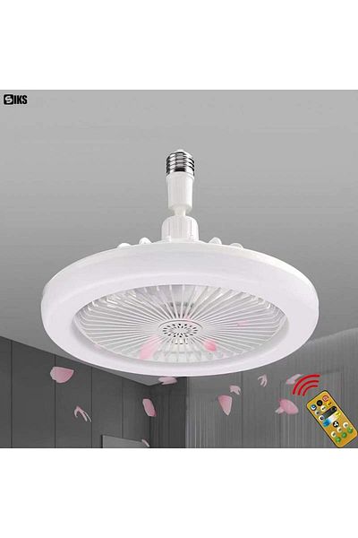 SIKS Led Ceiling Lamp, With Fan And Remote Control, Direct Socket Connection, 30w, White