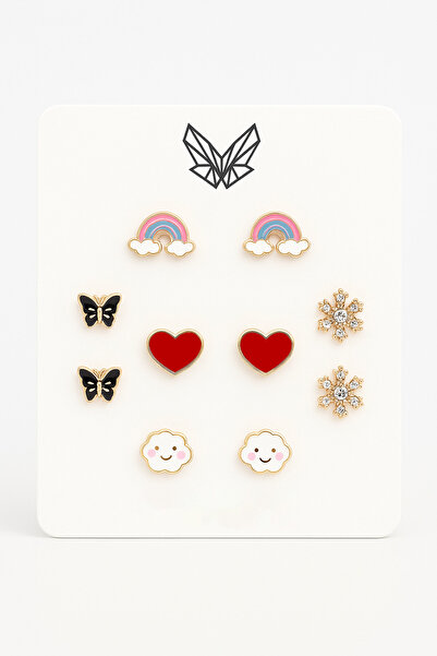 MakeWell Rainbow Heart Butterfly Cloud Snowflake Design Earrings