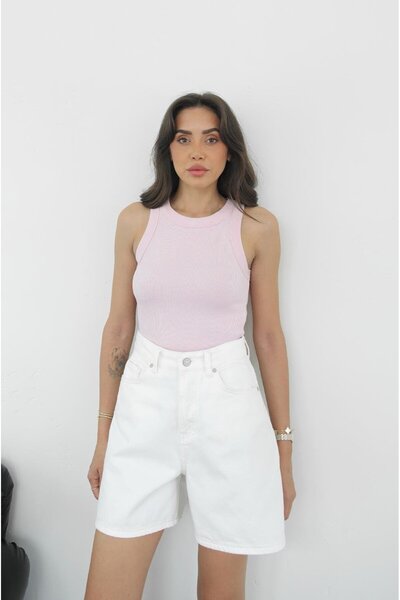 Havoş Powder Pink Premium Texture Ribbed Undershirt