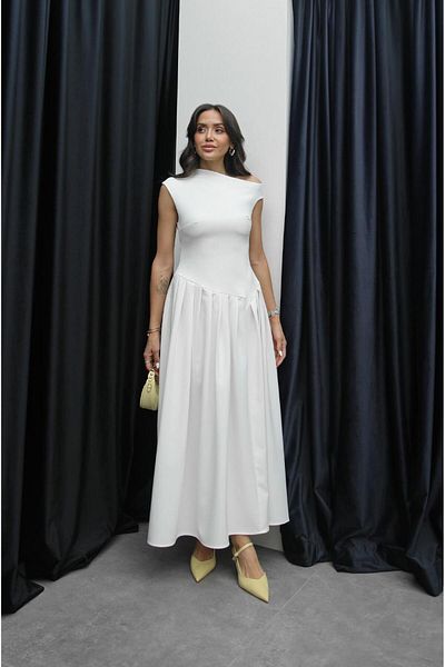 Havoş Ecru Asymmetrical Flounce Dress