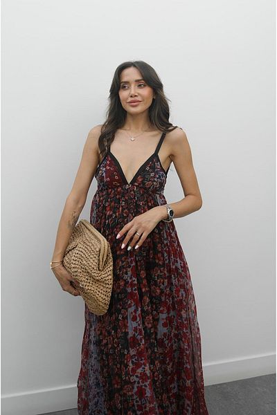 Havoş Colorful Floral Print Slim Strap Dress
