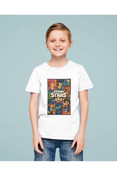 SEVBANO Tricou pentru copii de joc unisex cu personaje Brawl Stars (vârsta 1-12)